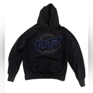 💜 Vintage Motopark "MP" New Era Hoodie Size Small